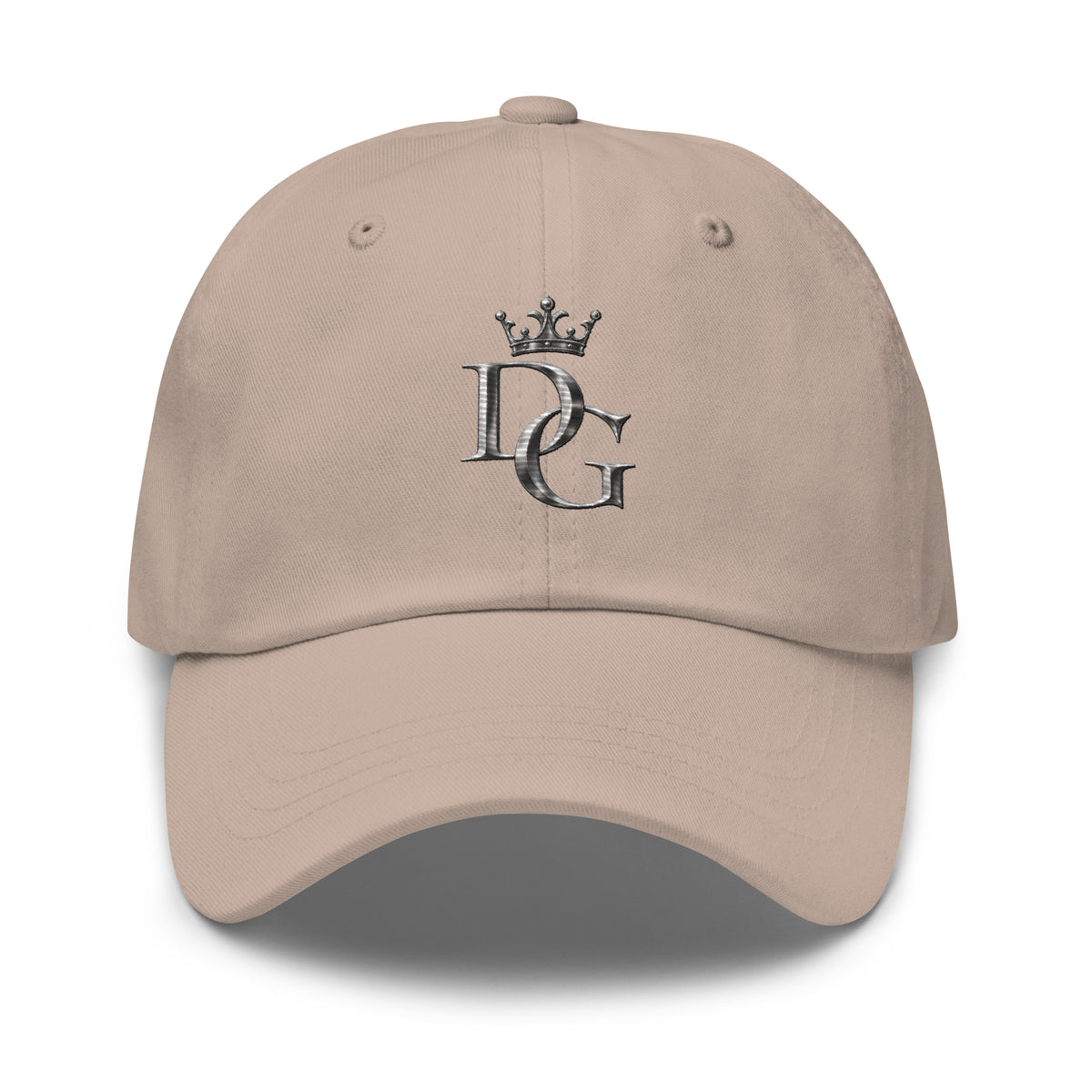 Classic Embroidered Cotton Dad Hat, in Stone, front view