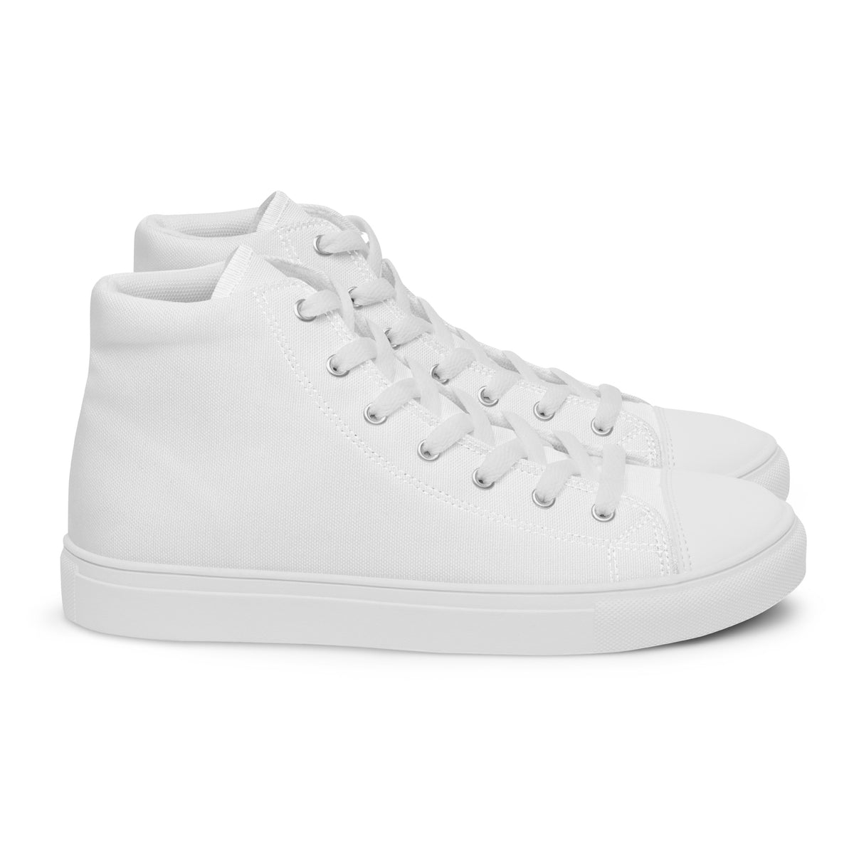 Men’s High-Top Canvas Shoes, in White, right view