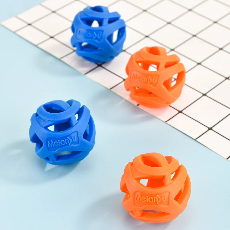 Indestructible Dog Chew Ball for Teething Puppies Floating Rubber Teeth Cleaning Fetch Toy for Small Medium Dogs Pool Play