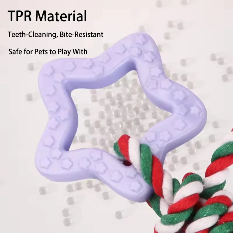 Colorful Pet Cotton Rope Knot Toy Durable Bite Resistant Dog Molar Chew Toy Interactive Training Teeth Cleaning Play Supplies