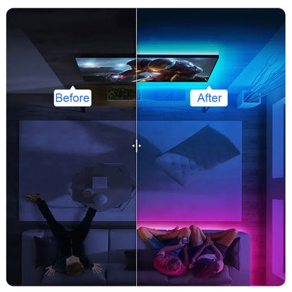 LED Strip Light Bluetooth 3/5/10M 2835 SMD 5V RGB Lights Flexible LED Lamp Tape Ribbon Self-adhesive TV Desktop Diode Decoration