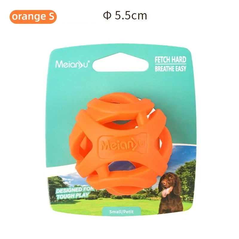 Indestructible Dog Chew Ball for Teething Puppies Floating Rubber Teeth Cleaning Fetch Toy for Small Medium Dogs Pool Play