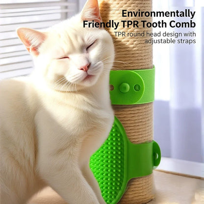 Cat Dog Bath Brush Grooming Brush Massage Brush Pet Itch Reliever Wall Table Leg Scratch Strap Play Toy For Pet Boredom Relief