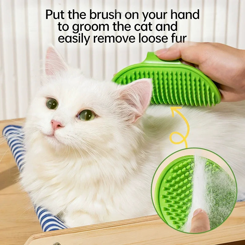 Cat Dog Bath Brush Grooming Brush Massage Brush Pet Itch Reliever Wall Table Leg Scratch Strap Play Toy For Pet Boredom Relief