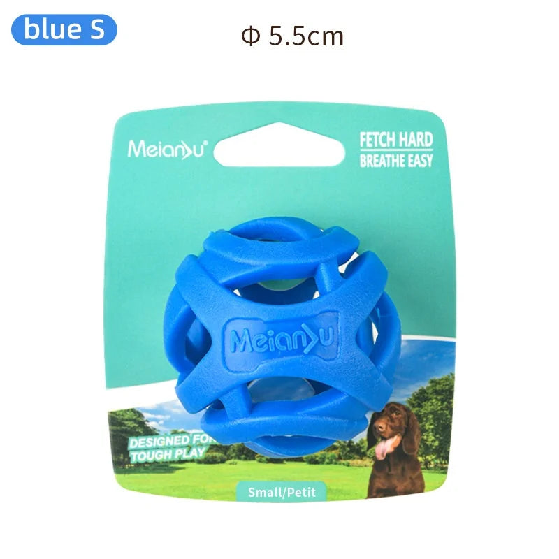 Indestructible Dog Chew Ball for Teething Puppies Floating Rubber Teeth Cleaning Fetch Toy for Small Medium Dogs Pool Play