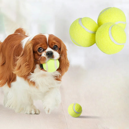 Interactive Striped Rubber Tennis Dog Chew Toy - High Elasticity Battery-Free Play Ball, for Small Dogs Outdoor Play ﻿