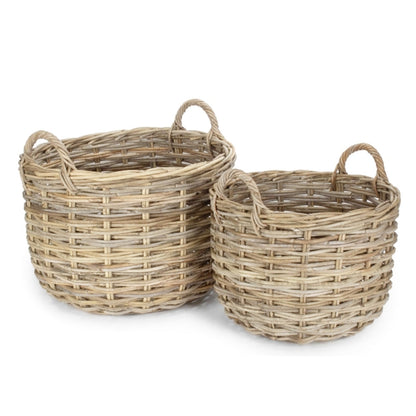 Curved Base Rattan Storage Basket