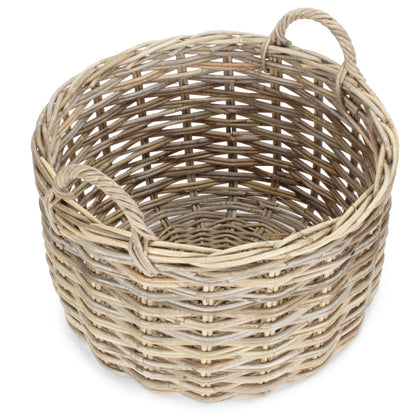 Curved Base Rattan Storage Basket
