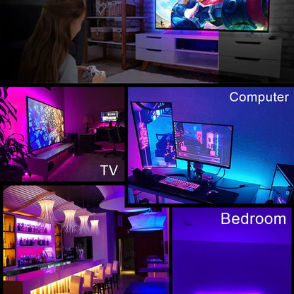 LED Strip Light Bluetooth 3/5/10M 2835 SMD 5V RGB Lights Flexible LED Lamp Tape Ribbon Self-adhesive TV Desktop Diode Decoration