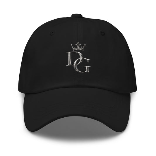 Classic Embroidered Cotton Dad Hat, in Black, front view