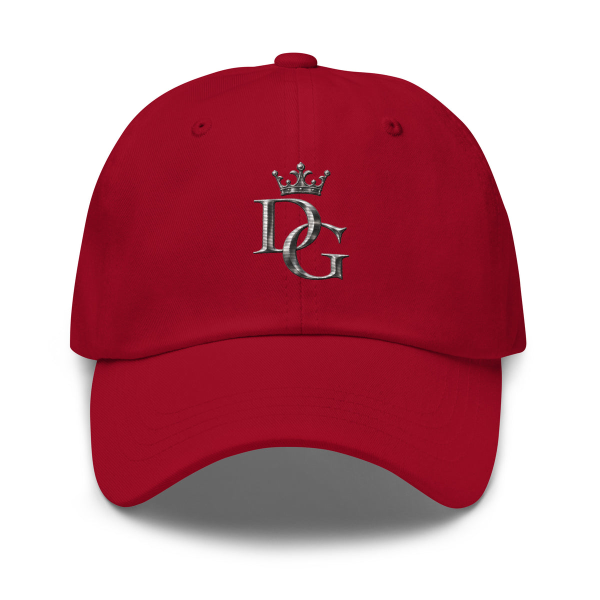 Classic Embroidered Cotton Dad Hat, in Cranberry, front view