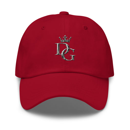 Classic Embroidered Cotton Dad Hat, in Cranberry, front view