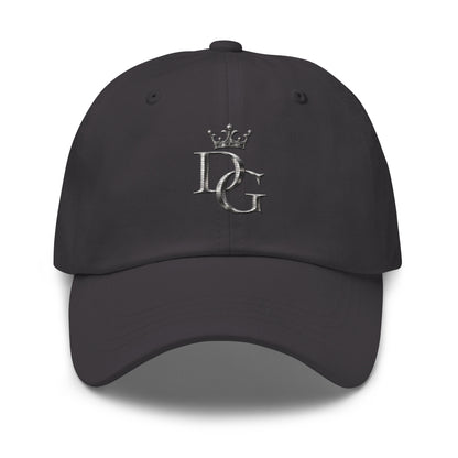 Classic Embroidered Cotton Dad Hat, in Dark Grey, front view