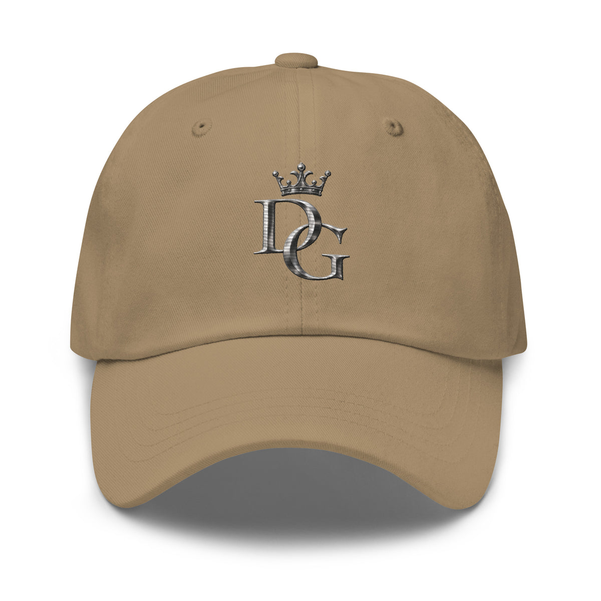 Classic Embroidered Cotton Dad Hat, in Khaki, front view