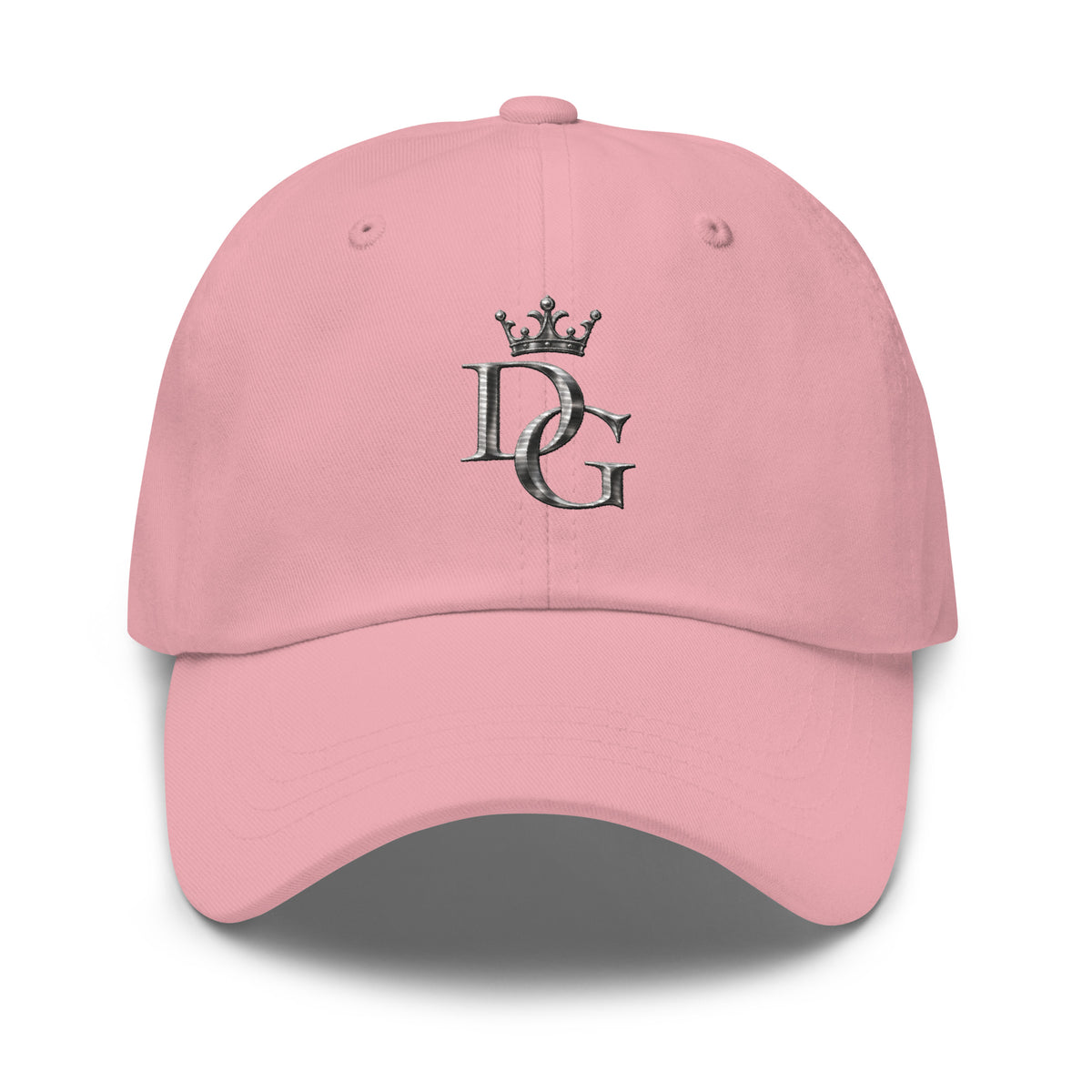 Classic Embroidered Cotton Dad Hat, in Pink, front view