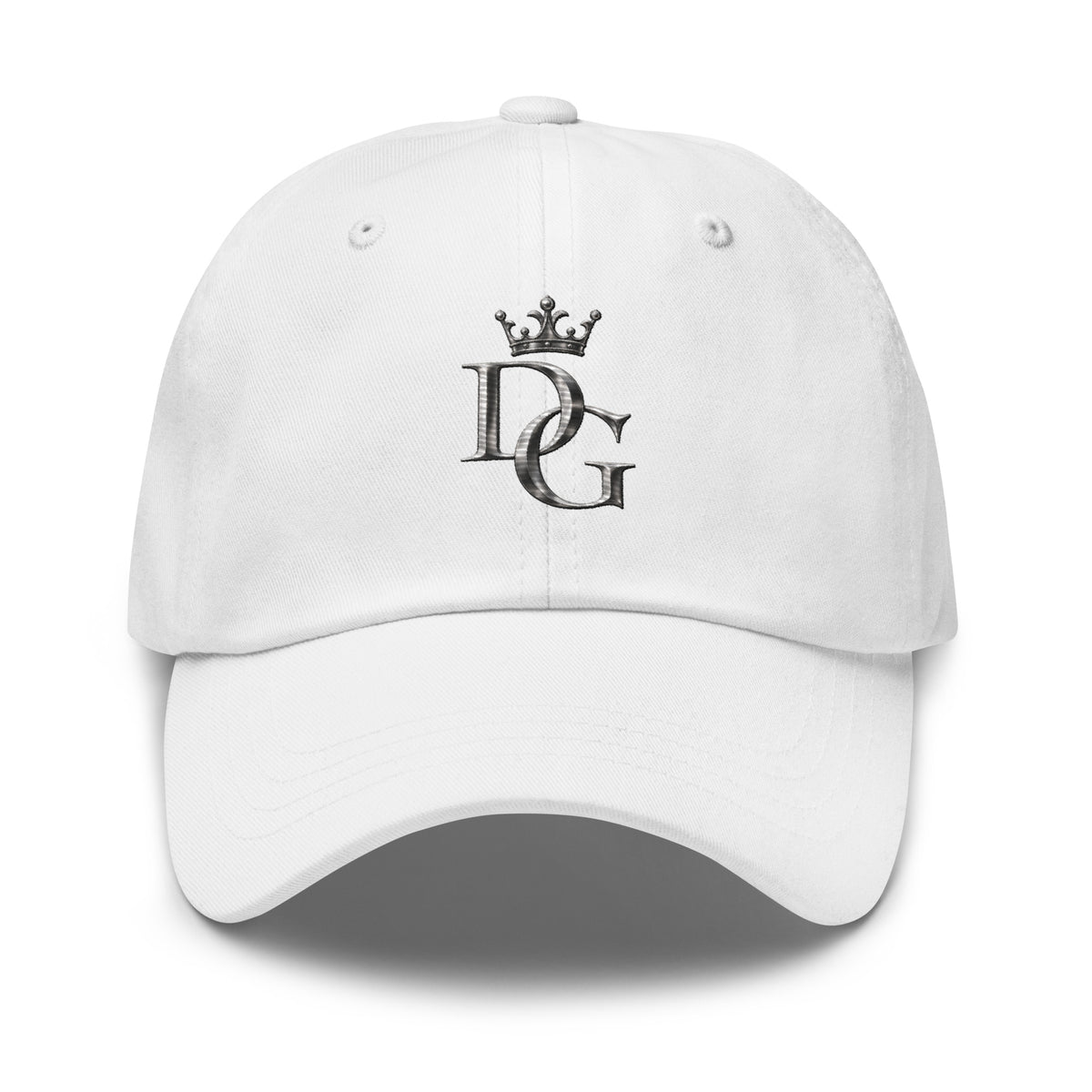 Classic Embroidered Cotton Dad Hat, in White, front view