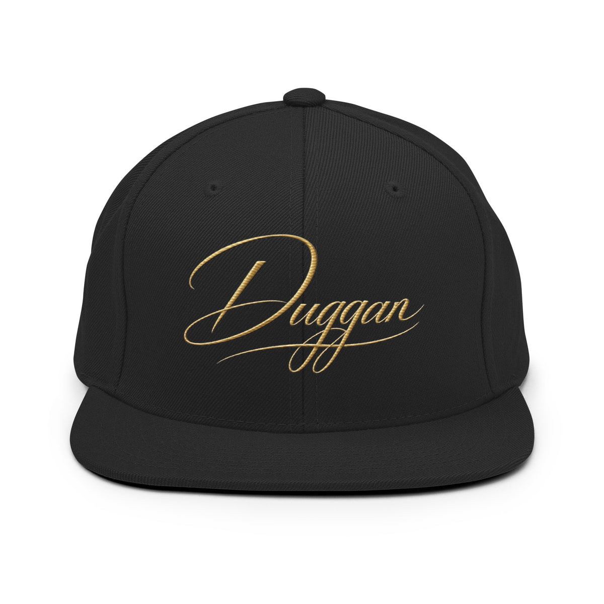 Classic Embroidered Snapback Cap, in Black, front view