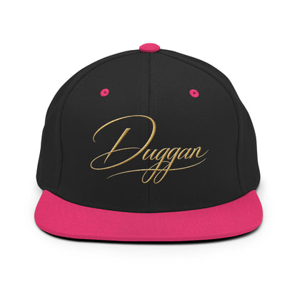 Classic Embroidered Snapback Cap, in Black Neon Pink, front view