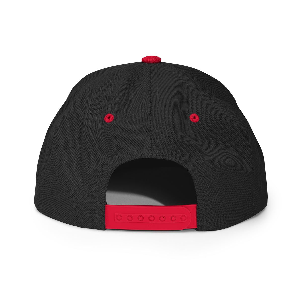 Classic Embroidered Snapback Cap, in Black Red, back view