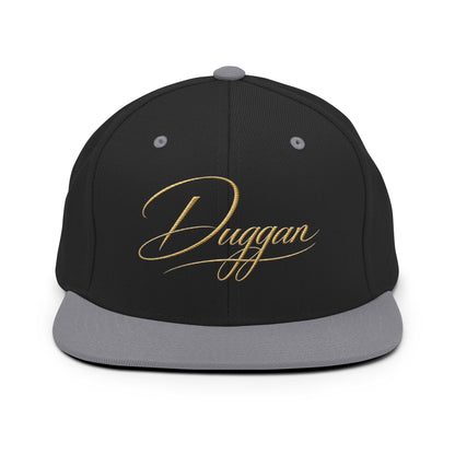 Classic Embroidered Snapback Cap, in Black Silver, front view