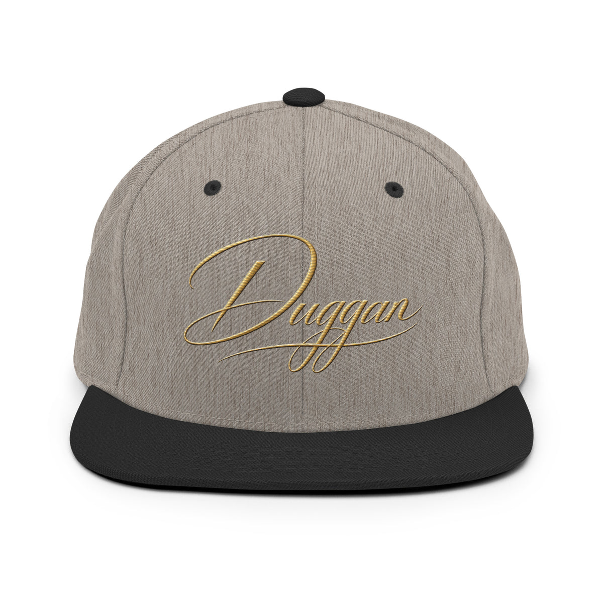 Classic Embroidered Snapback Cap, in Heather Black, front view