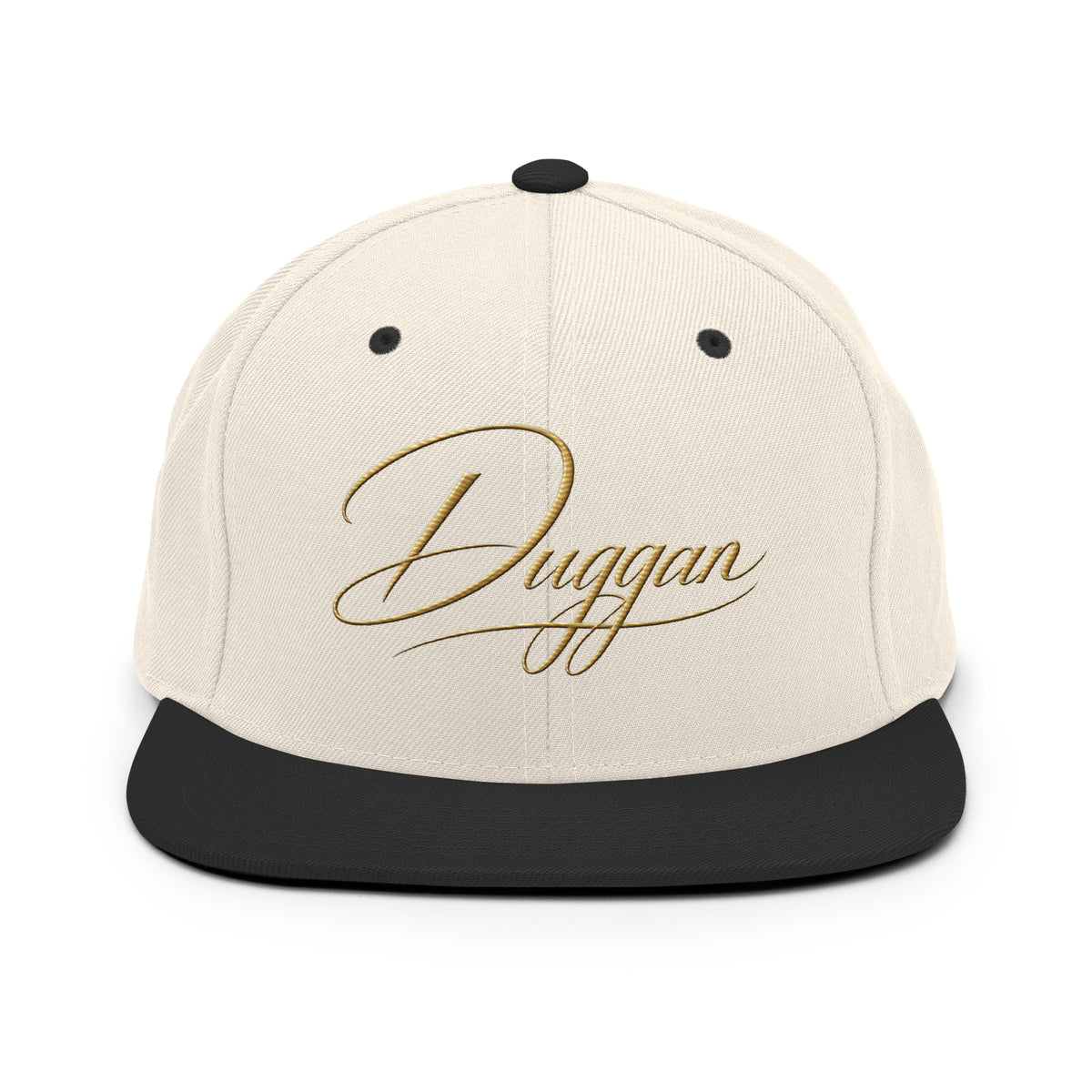 Classic Embroidered Snapback Cap, in Natural Black, front view