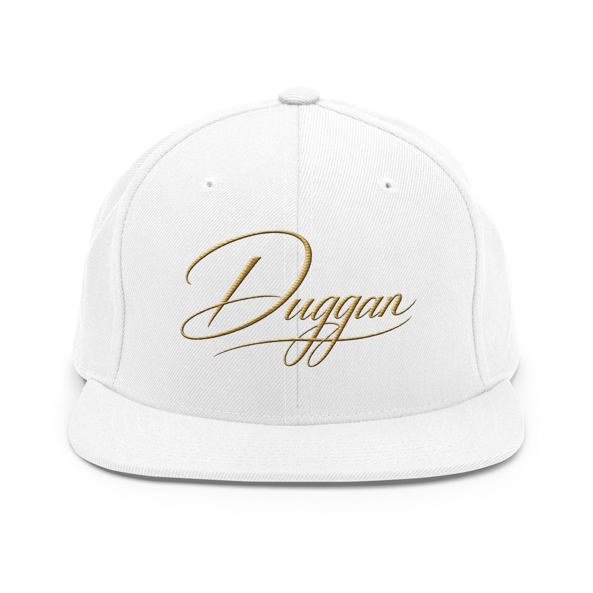 Classic Embroidered Snapback Cap, in White, front view