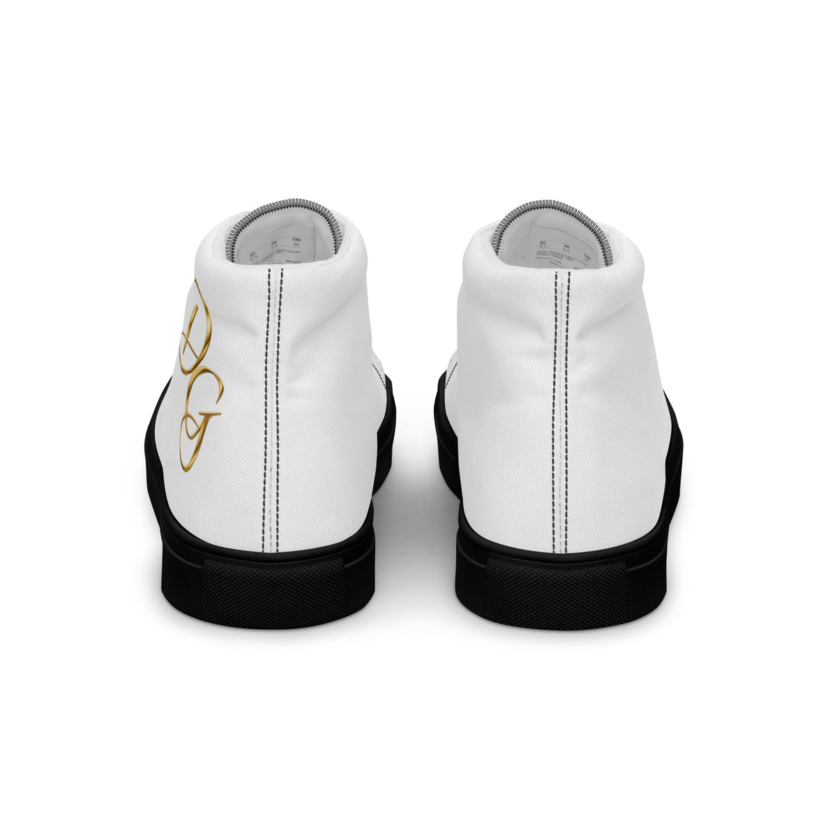 Men’s High-Top Canvas Shoes, in Black, back view