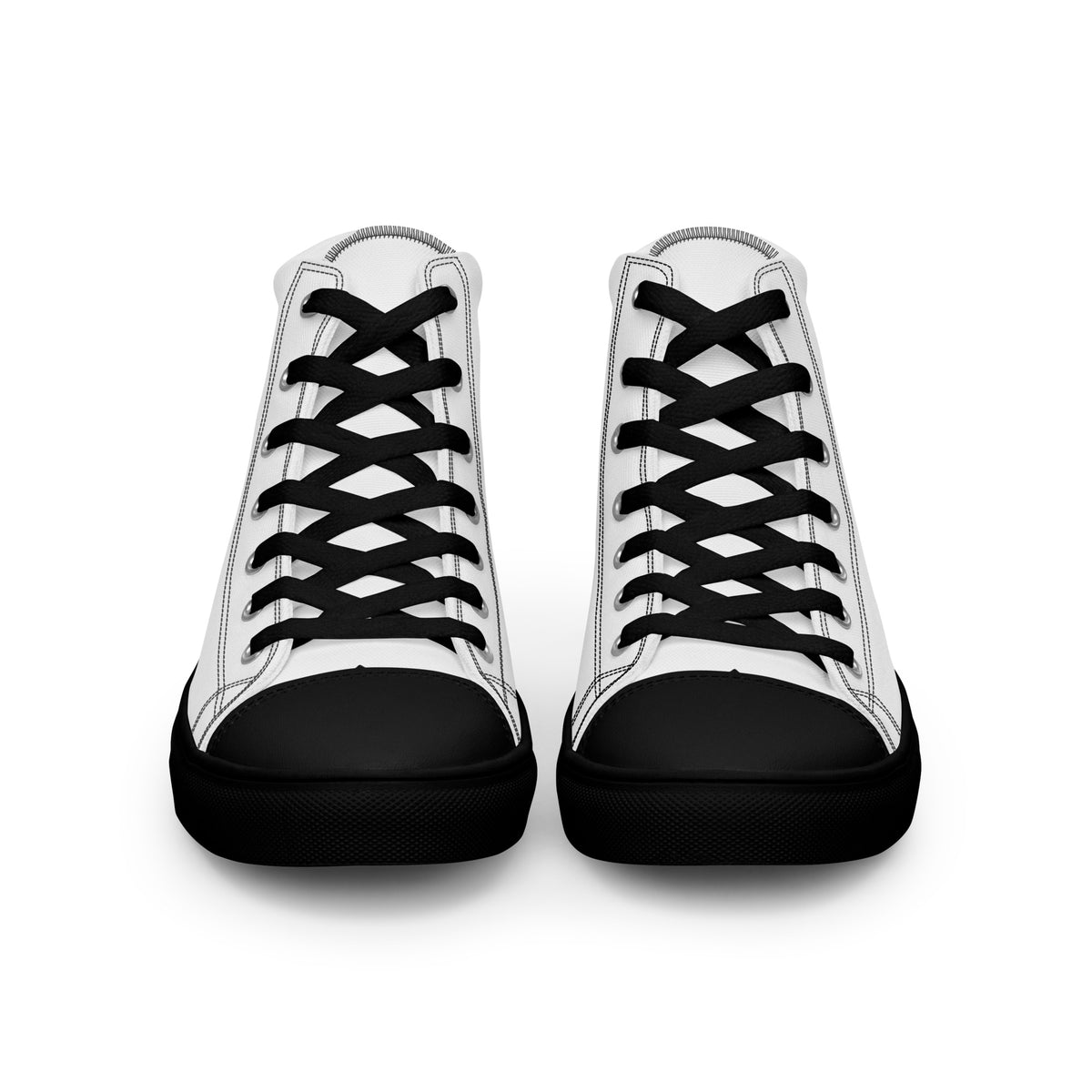 Men’s High-Top Canvas Shoes, in Black, front view