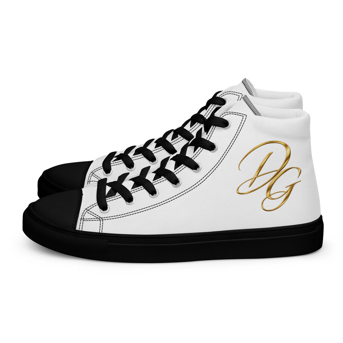 Men’s High-Top Canvas Shoes, in Black, left view