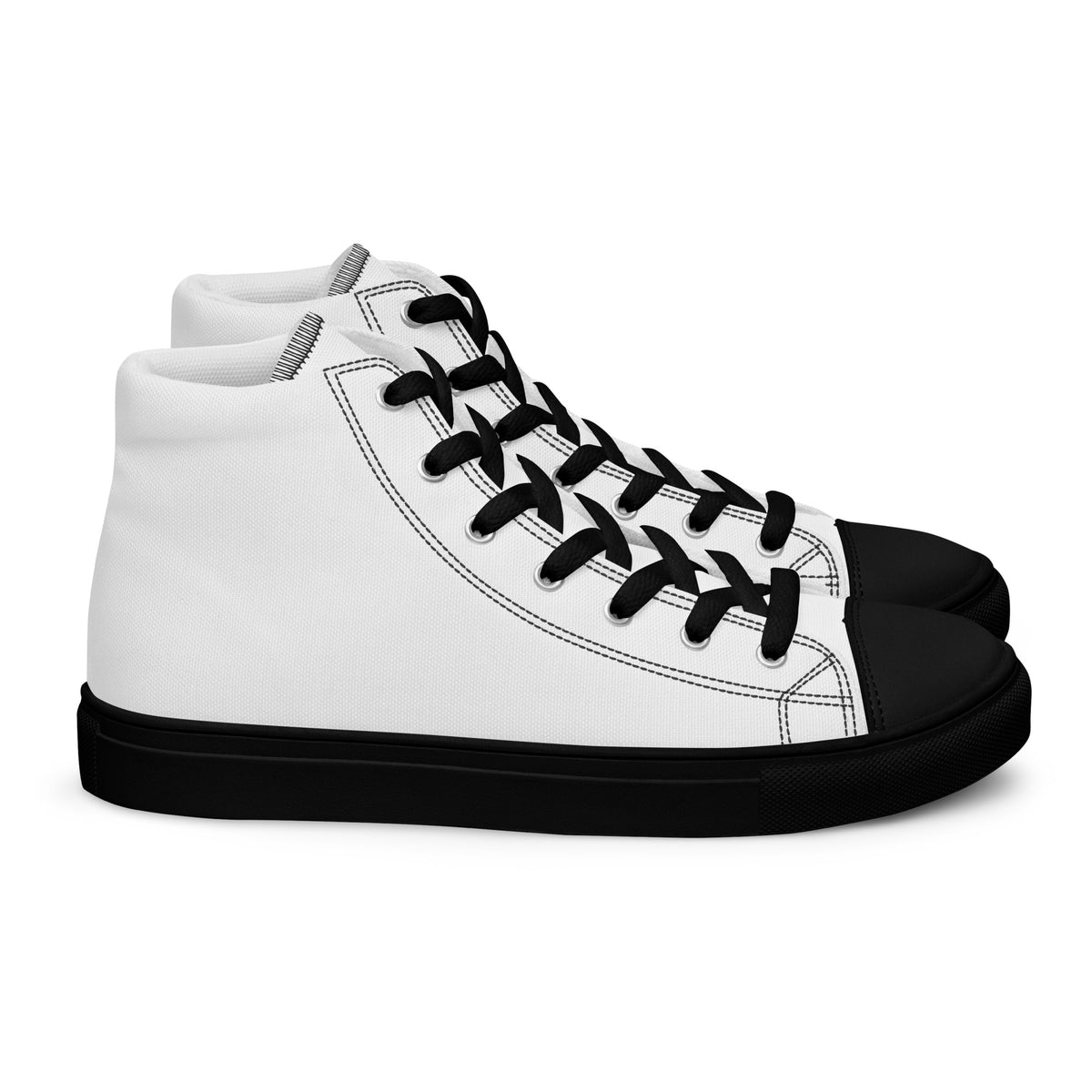 Men’s High-Top Canvas Shoes, in Black, right view