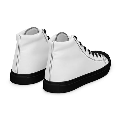 Men’s High-Top Canvas Shoes, in Black Right, back view