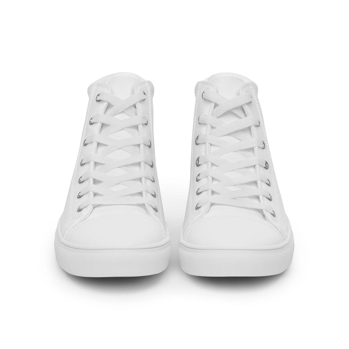 Men’s High-Top Canvas Shoes, in White, front view