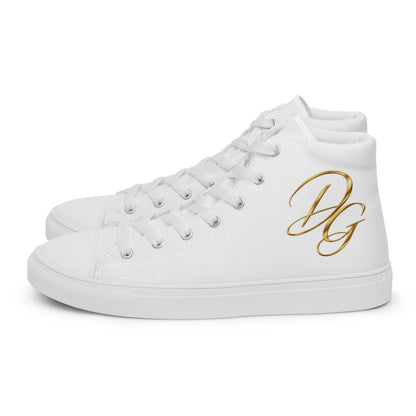 Men’s High-Top Canvas Shoes, in White, left view