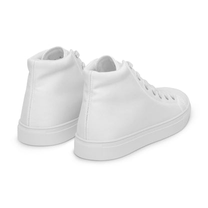 Men’s High-Top Canvas Shoes, in White Right, back view