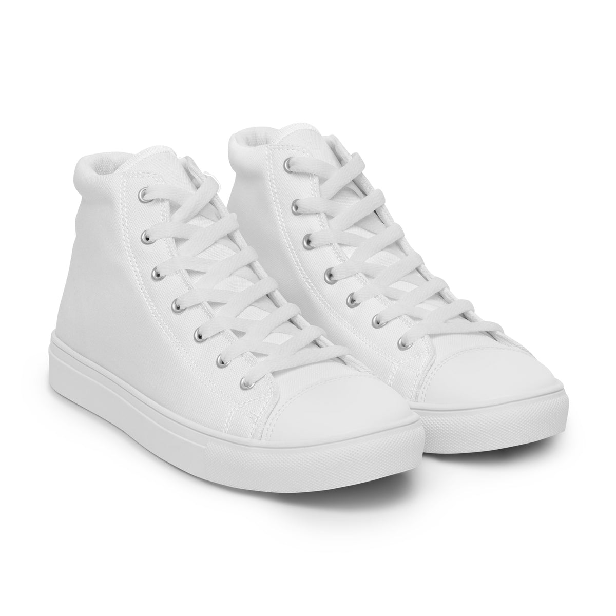 Men’s High-Top Canvas Shoes, in White, right-front view