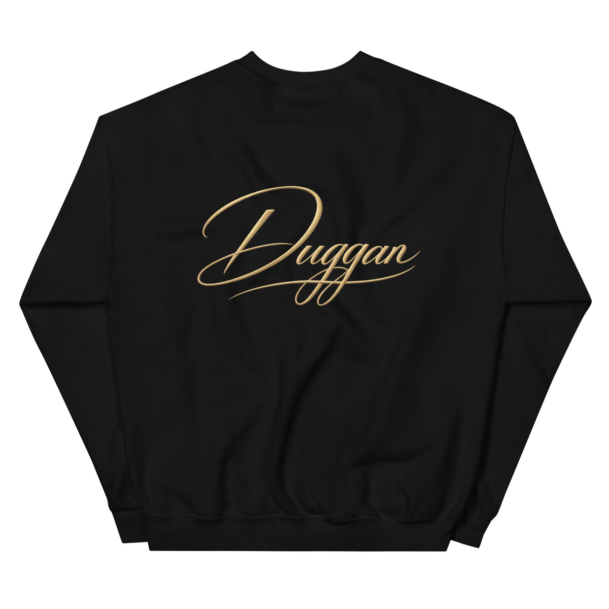 Premium Unisex Crewneck Sweatshirt, in Black, back view
