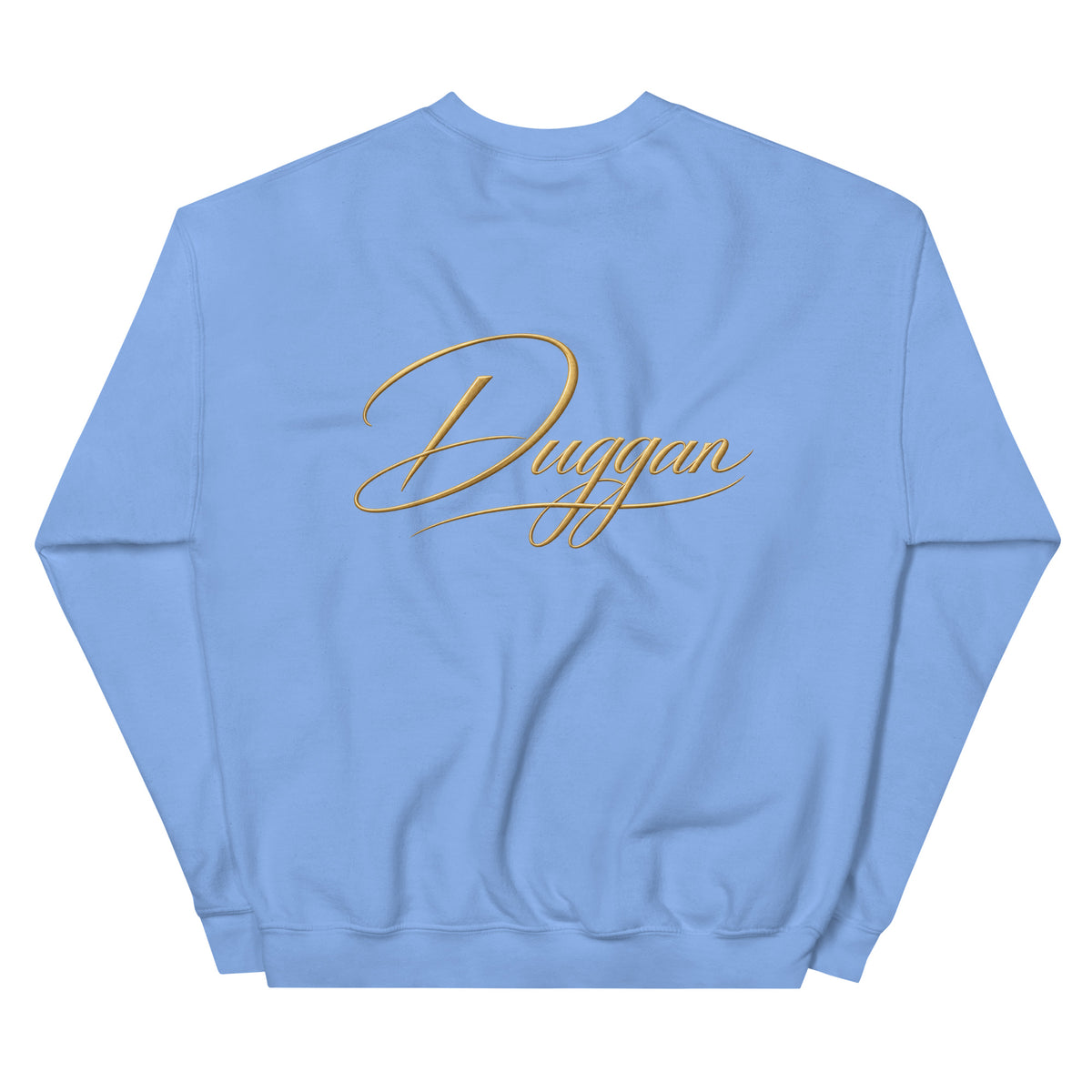 Premium Unisex Crewneck Sweatshirt, in Carolina Blue, back view