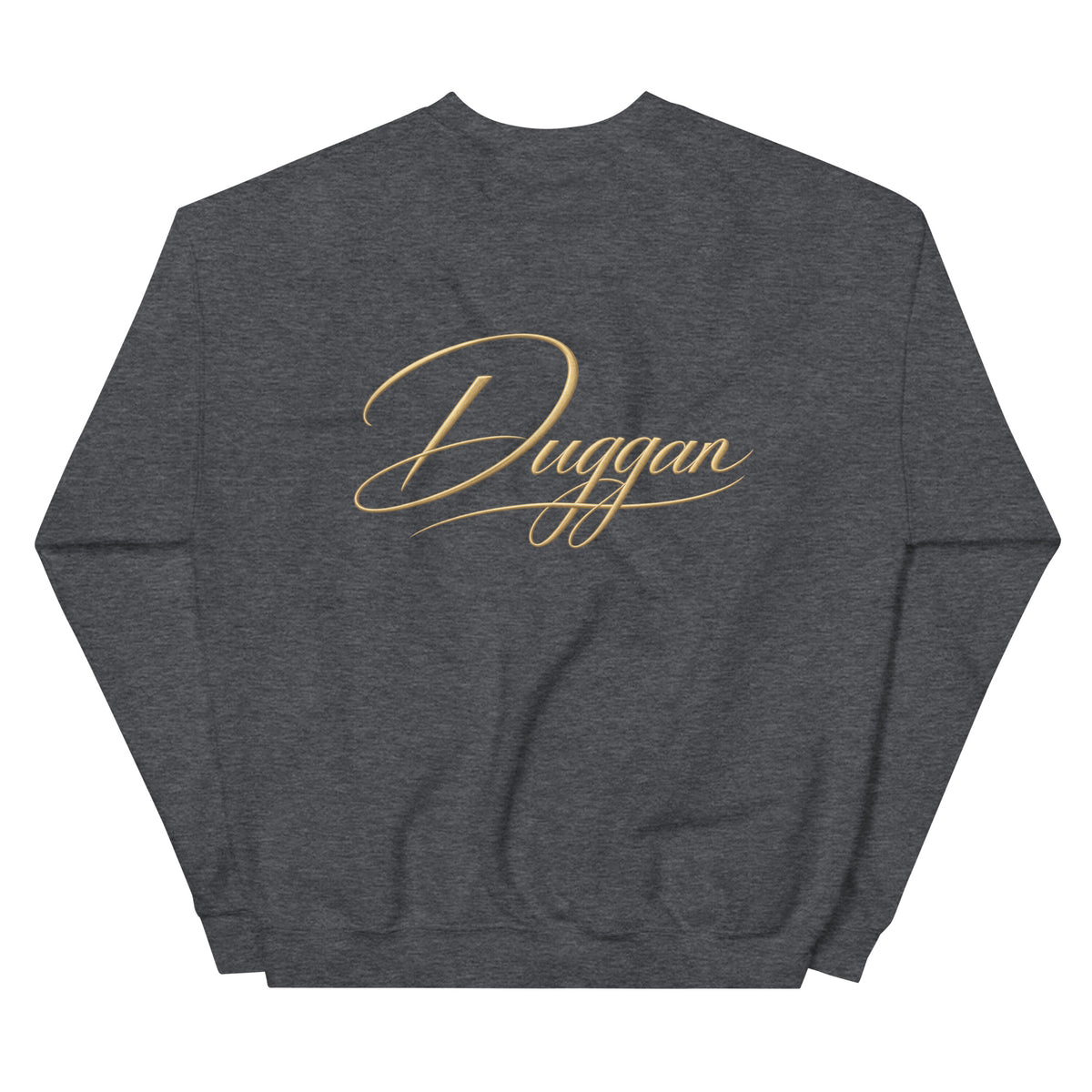 Premium Unisex Crewneck Sweatshirt, in Dark Heather, back view