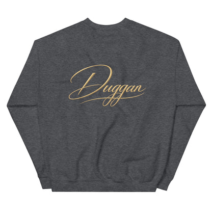 Premium Unisex Crewneck Sweatshirt, in Dark Heather, back view