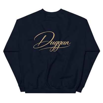 Premium Unisex Crewneck Sweatshirt, in Navy, back view