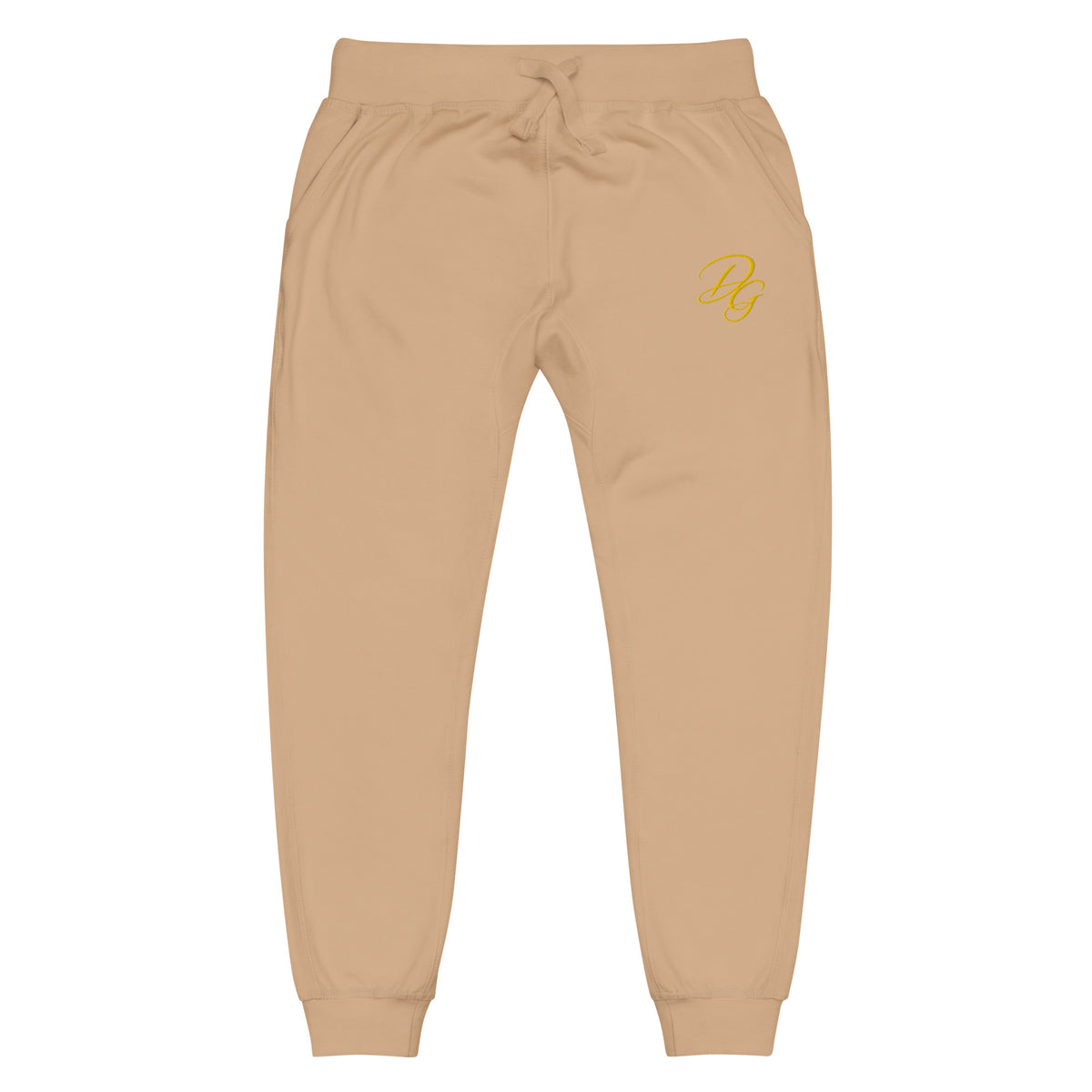 Unisex Fleece Sweatpants, in Khaki, front view