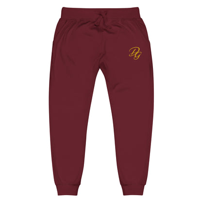 Unisex Fleece Sweatpants, in Maroon, front view