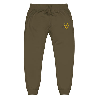 Unisex Fleece Sweatpants, in Military Green, front view