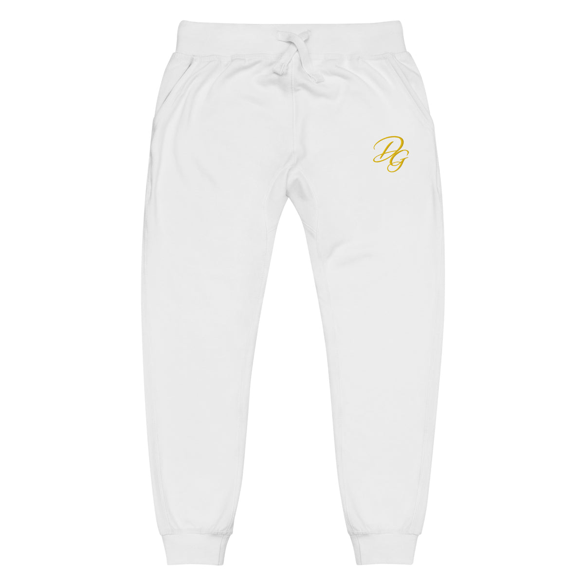 Unisex Fleece Sweatpants, in White, front view