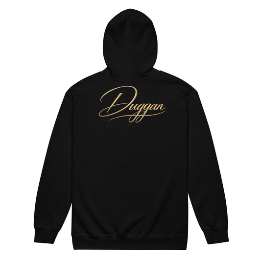 Premium Heavy Blend Zip Hoodie, in Black, back view