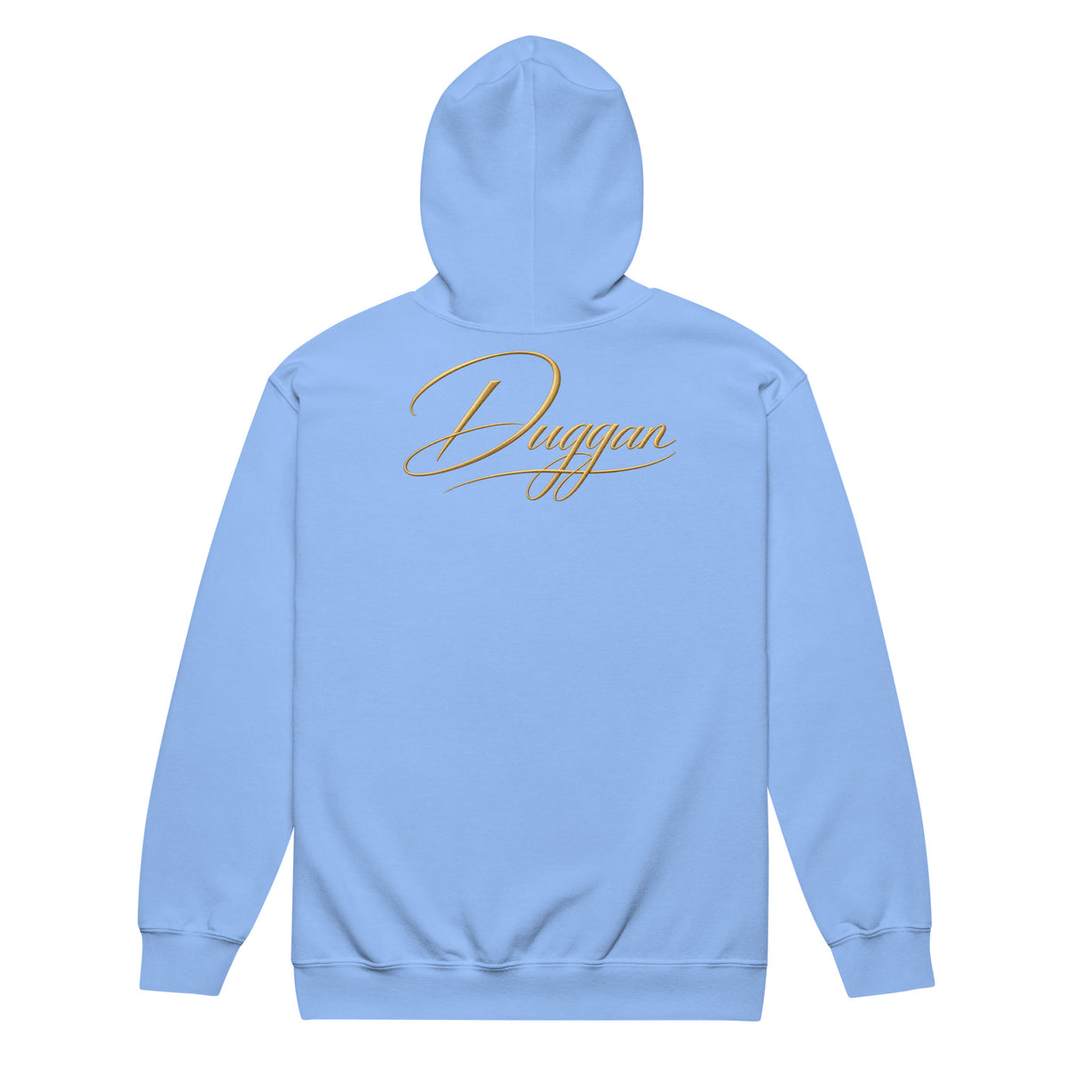 Premium Heavy Blend Zip Hoodie, in Carolina Blue, back view