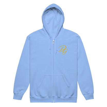 Premium Heavy Blend Zip Hoodie, in Carolina Blue, front view