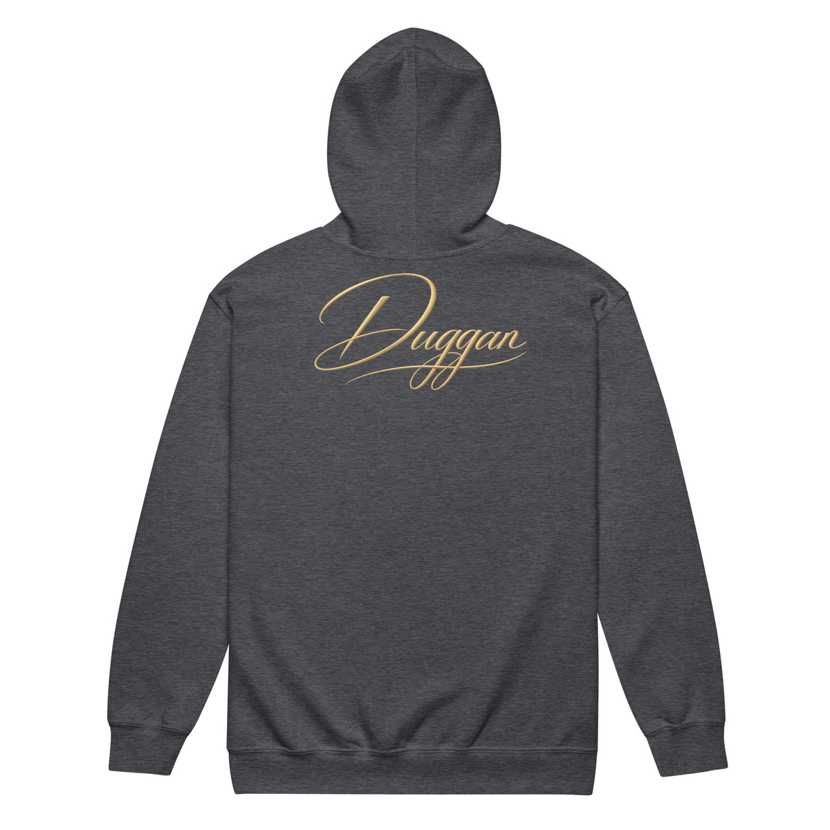 Premium Heavy Blend Zip Hoodie, in Dark Heather, back view