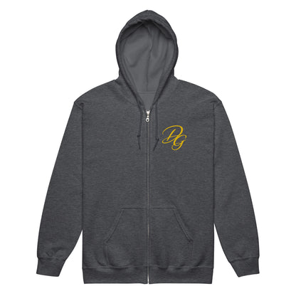 Premium Heavy Blend Zip Hoodie, in Dark Heather, front view